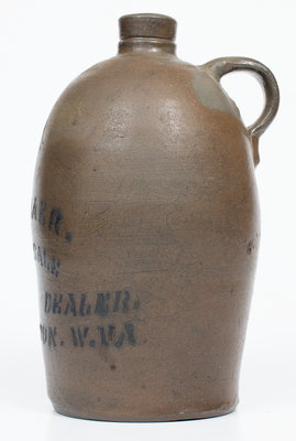 Half-Gallon CHARLESTON, W. VA Stoneware Advertising Jug