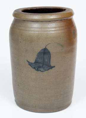 Attrib. D. G. Thompson, Morgantown, WV Stoneware Jar w/ Bellflower Decoration