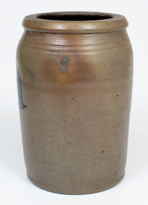 Attrib. D. G. Thompson, Morgantown, WV Stoneware Jar w/ Bellflower Decoration