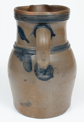 Western PA or West Virginia  Stoneware Pitcher w/ Cobalt Decoration, c1865