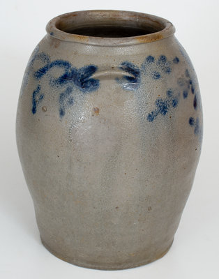 H. SMITH & Co. (Alexandria, VA) 1 1/2 Gal. Stoneware Jar w/ Cobalt Floral Decoration