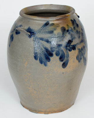 H. SMITH & Co. (Alexandria, VA) 2 Gal. Stoneware Jar w/ Cobalt Floral Decoration