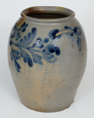 H. SMITH & Co. (Alexandria, VA) 2 Gal. Stoneware Jar w/ Cobalt Floral Decoration