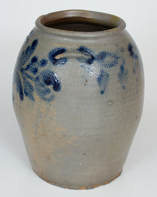 H. SMITH & Co. (Alexandria, VA) 2 Gal. Stoneware Jar w/ Cobalt Floral Decoration