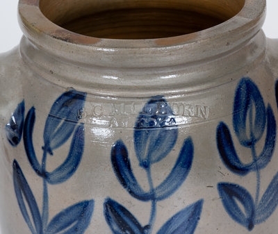 B.C. MILBURN / ALEXA (Alexandria, VA) Stoneware Jar w/ Bold Cobalt Decoration