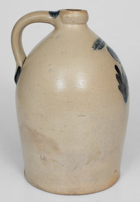 1 Gal. COWDEN & WILCOX / HARRISBURG, PA Stoneware Jug w/ Bold Cobalt Floral Decoration