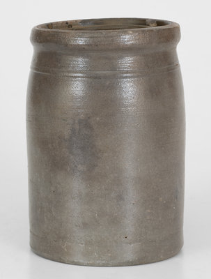 Small-Sized Palatine, West Virginia, Stoneware Canning Jar w/ Five-Stripe Decoration