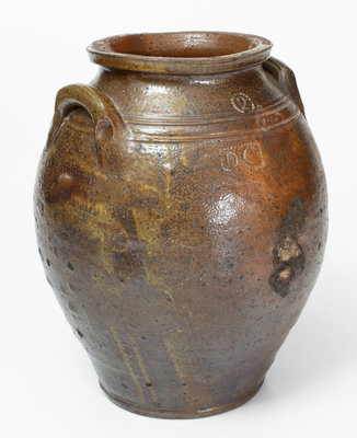 Rare American Stoneware Jar w/ Impressed