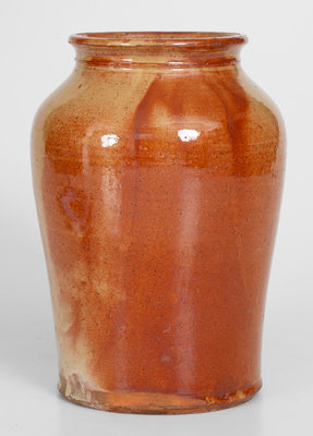 Glazed Redware Jar, Vermont or Maine origin, second quarter 19th century