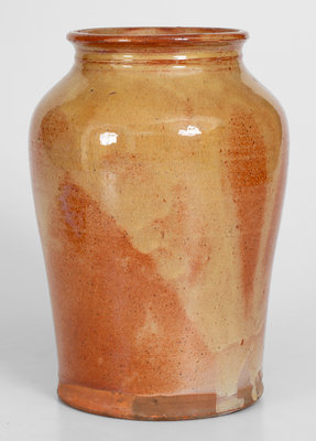 Glazed Redware Jar, Vermont or Maine origin, second quarter 19th century