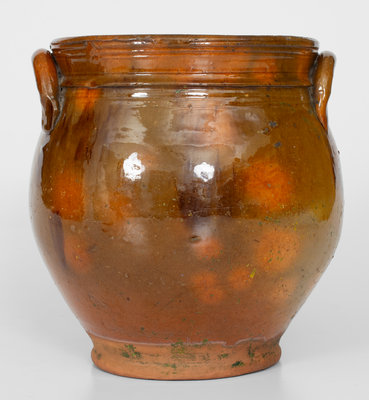 Manganese-Decorated Redware Jar, Northeastern U.S. origin, c1840