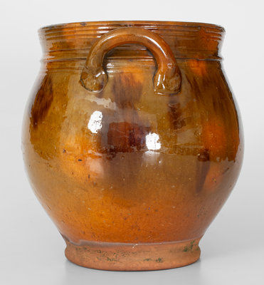 Manganese-Decorated Redware Jar, Northeastern U.S. origin, c1840