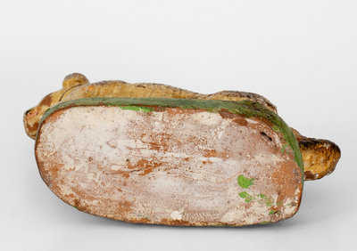 Large-Sized Cold-Painted Redware Dog, late 19th century