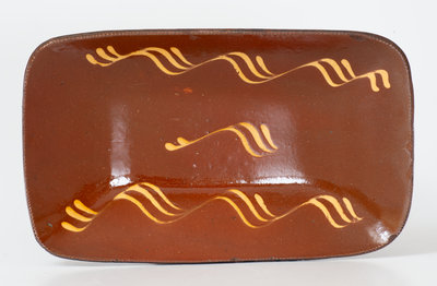 Slip-Decorated Norwalk, CT Redware Loaf Dish