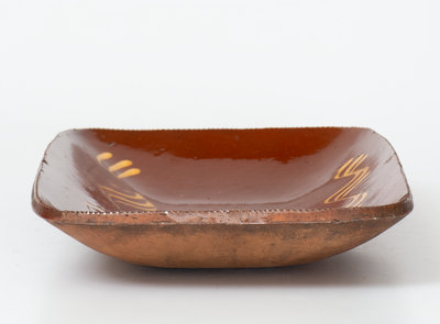 Slip-Decorated Norwalk, CT Redware Loaf Dish