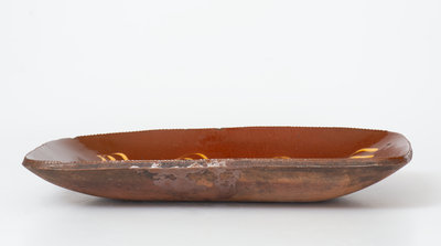 Slip-Decorated Norwalk, CT Redware Loaf Dish