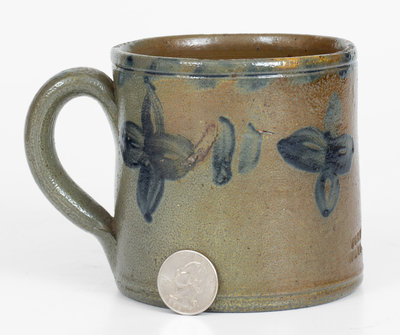 Important and Unique JOHN BELL / WAYNESBORO Stoneware Mug with Cobalt Decoration