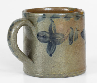 Important and Unique JOHN BELL / WAYNESBORO Stoneware Mug with Cobalt Decoration