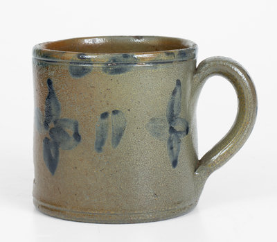Important and Unique JOHN BELL / WAYNESBORO Stoneware Mug with Cobalt Decoration