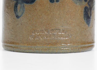 Important and Unique JOHN BELL / WAYNESBORO Stoneware Mug with Cobalt Decoration