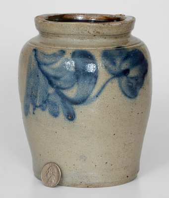 Attrib. Richard Remmey, Philadelphia, PA Small-Sized Stoneware Jar w/ Floral Decoration