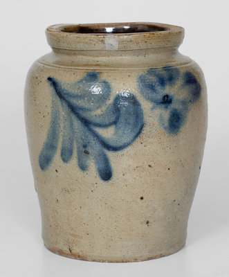 Attrib. Richard Remmey, Philadelphia, PA Small-Sized Stoneware Jar w/ Floral Decoration