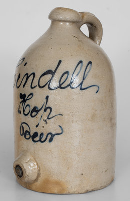 Very Rare J. Hindell / Hop Beer Stoneware Script Advertising Jug Cooler