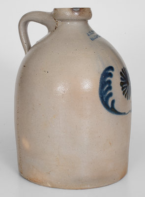 J. M. PRUDEN / ELIZ-TOWN, NJ Stoneware Jug w/ Floral Decoration