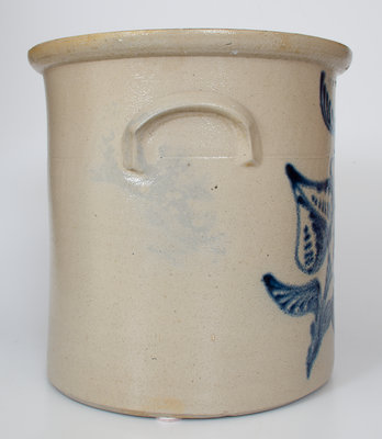 6 Gal. WHITES UTICA NY Stoneware Crock w/ Elaborate Floral Decoration