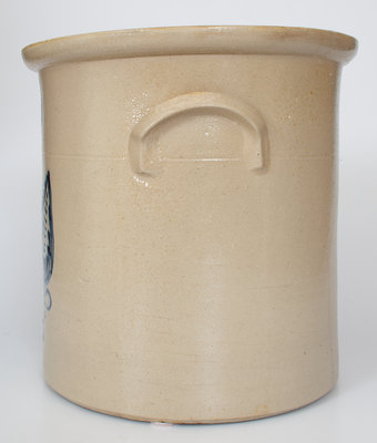 6 Gal. WHITES UTICA NY Stoneware Crock w/ Elaborate Floral Decoration