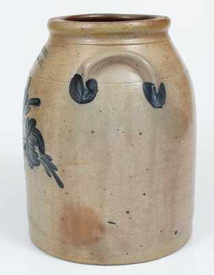 2 Gal. COWDEN & WILCOX / HARRISBURG, PA Stoneware Jar w/ Floral Decoration