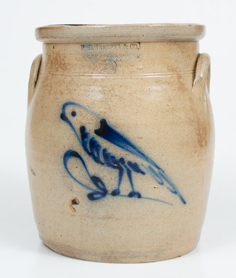 2 Gal. F. B. NORTON & CO. / WORCESTER, MASS. Stoneware Bird Jar