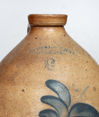 3 Gal. H. B. PFALTZGRAFF / YORK, PA Stoneware Jug w/ Floral Decoration