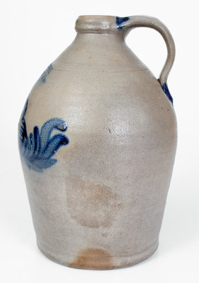 Exceptional COWDEN & WILCOX / HARRISBURG, PA Stoneware Jug w/ Unusual Floral Decoration