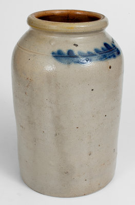 M. TYLER & CO. / ALBANY Stoneware Jar w/ Floral Decoration