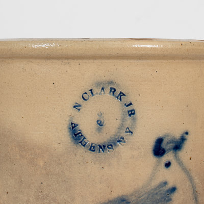 3 Gal. N. CLARK JR. / ATHENS, NY Stoneware Bird Crock