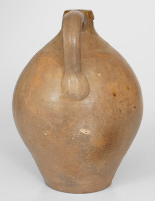 L. NORTON & SON, Bennington, VT Stoneware Jug w/ Ochre Floral Decoration