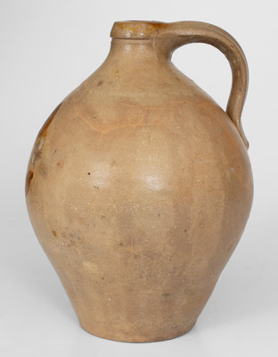 L. NORTON & SON, Bennington, VT Stoneware Jug w/ Ochre Floral Decoration