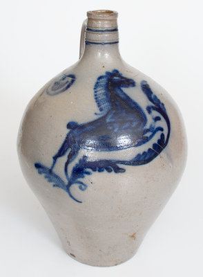 Westerwald Stoneware Jug w/ Bold Horse Decoration, 19th century