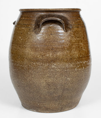 Very Rare Alkaline-Glazed Stoneware Jar Inscribed "Worth $1.00," probably Catawba Valley, NC, c1870