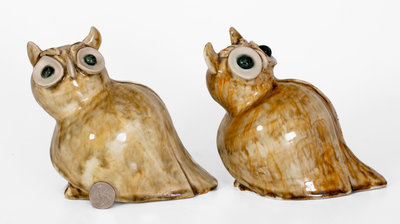 Pair of D. X. Gordy Owl Figures, Primrose, Georgia, 20th century