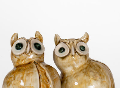 Pair of D. X. Gordy Owl Figures, Primrose, Georgia, 20th century