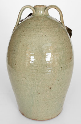 Large-Sized Double-Handled Stoneware Jug Applied Grapes by Michael Crocker