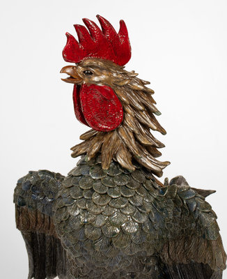 Monumental Rex Hogan Rooster and Rattlesnake Figure