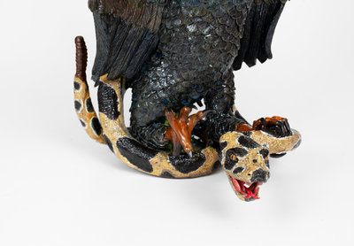 Monumental Rex Hogan Rooster and Rattlesnake Figure