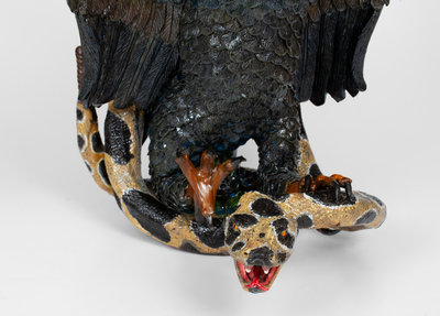 Monumental Rex Hogan Rooster and Rattlesnake Figure