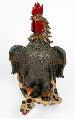 Monumental Rex Hogan Rooster and Rattlesnake Figure