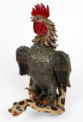 Monumental Rex Hogan Rooster and Rattlesnake Figure