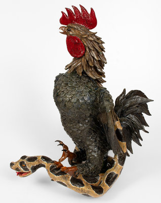 Monumental Rex Hogan Rooster and Rattlesnake Figure