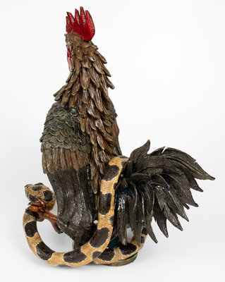 Monumental Rex Hogan Rooster and Rattlesnake Figure